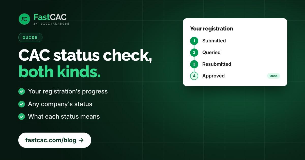 CAC Status Check: Your Application or Any Company
