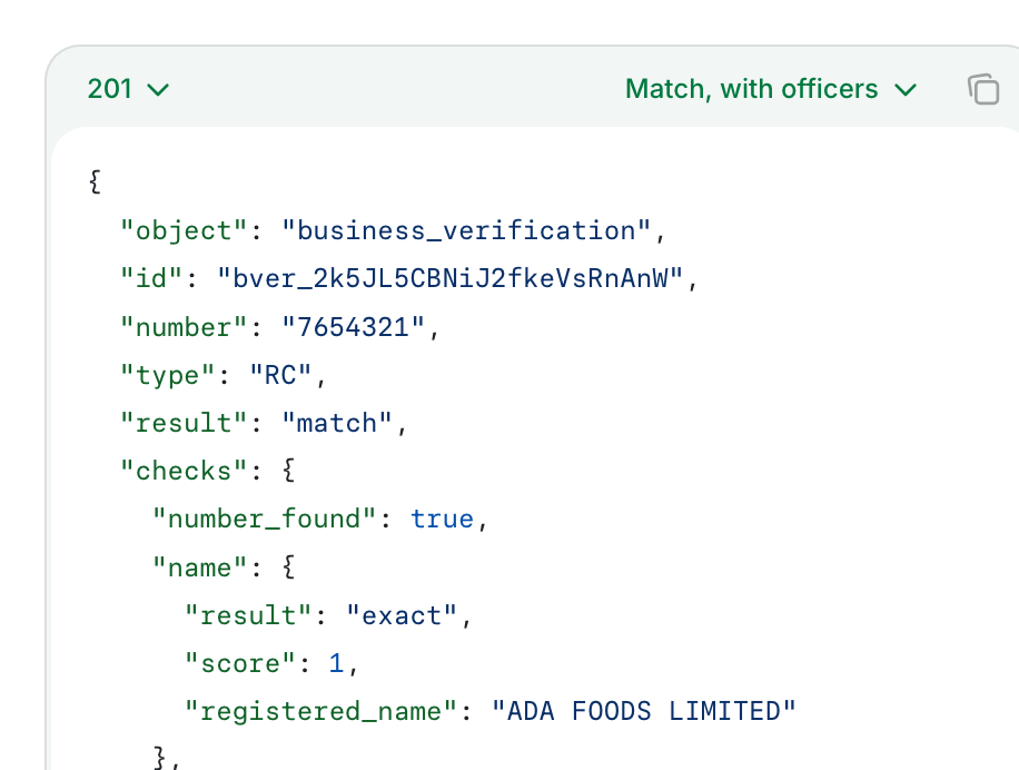 The Verify a business response in the FastCAC docs