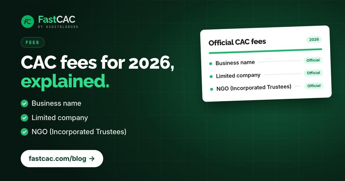 CAC Registration Cost in Nigeria: 2026 Official Fees